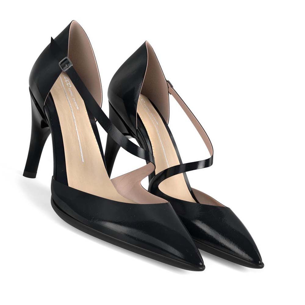 Women's Ecco Shape Stiletto 75 Asymmetric Pumps Black | Canada 162UZG